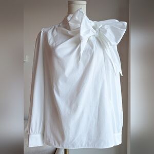 Maeve Anthropologie Cotton Tie- Front Blouse